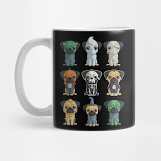 Cute Pugs Halloween T Shirt Funny Halloween Gif Mug